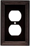 Brainerd 64410 Beaded Single Duplex Outlet Wall Plate / Switch Plate / Cover, Venetian Bronze