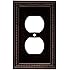 Brainerd 64410 Beaded Single Duplex Outlet Wall Plate / Switch Plate / Cover, Venetian Bronze