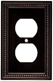 Liberty Hardware 64410 Beaded Single Duplex Wall Plate, Venetian Bronze