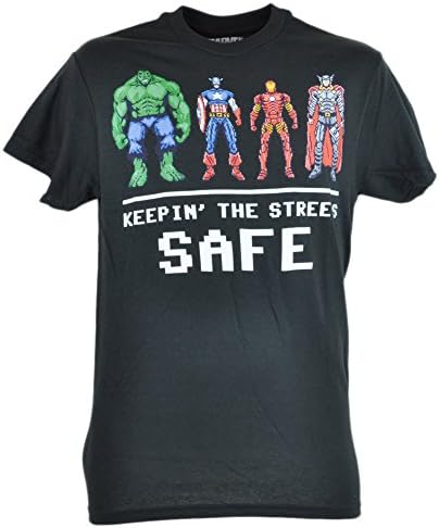 Marvel Comics Avengers Keepin The Streets Safe Digital Tshirt Heroes Tee XLarge