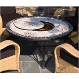 Outdoor Living : Alfresco Home 21-0824-CD Pebble Sole 30 Inch Round Chat Table - Center Disc Only