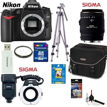 Nikon D90 12.3MP Digital SLR Camera (Body Only) + Sigma 70mm F/2.8 EX DG Macro Lens + Sigma Flash Macro Ring EM-140 DG + Willoughby's Dental/Medical Accessory Package