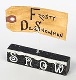 Set of 12 Painted Snow Wood Blocks Holiday Ornaments or Place Card Holders
