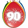 8 LUFTBALLONS 90. GEBURTSTAG BUNT GEMISCHT