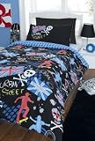 PRINTED URBAN STYLE DOUBLE DUVET COVER BED SET