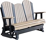 Outdoor Polywood 5 Foot Porch Glider - Adirondack Design *WEATHERWOOD/BLACK* Color