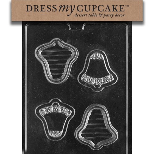 Dress My Cupcake DMCW058SET Chocolate Candy Mold, Wedding Bell Pour Box, Set of 6
