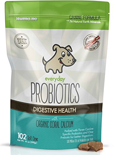 Soft Bite Sized Everyday Probiotic Chews for Dogs (LARGE 102 Treats) with 3 Canine Specific Probiotics and 1 Prebiotic ★500 Million CFU's of Probiotics Per Treat