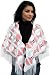 Handmade Faux Leather Shawl - Cinnamon Pink & Pure White (Crocheted Border)