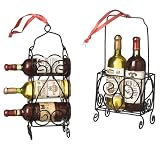 Wine Lovers Wine Bottle Trio In Rack Christmas Ornament