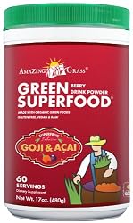 Amazing Grass Berry Flavor Drink Powder-60 Servings, Green SuperFood, 17-Ounce Container