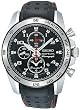 Seiko Sportura #SNAE65 Men's Leather Strap Chronograph Alarm Sports Watch