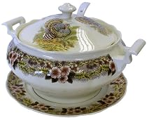 Churchill China Thanksgiving Turkey Multi Colors 4-Piece Soup Tureen Set