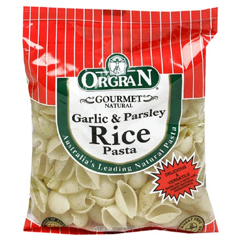OrgraN Garlic & Parsley Rice Pasta, Shells, 8.8-Ounce Packages (Pack of 9)