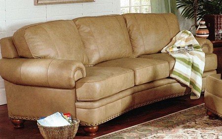 Shasta Nailhead 100% Top Grain Italian Leather 3-Seat Sofa Couch