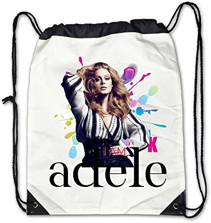 Adele Logo Unisex Drawstring Backpack Casual Travel Bags Shoulder Pouch Beam Port Backpack Tote Canvas White