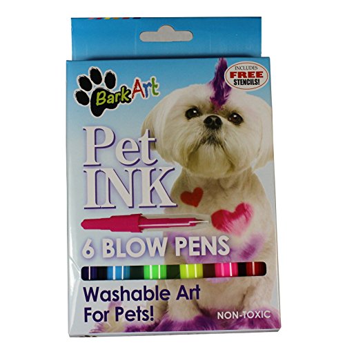 Espree Bark Art Blow Pens 6 Pack with Stencils