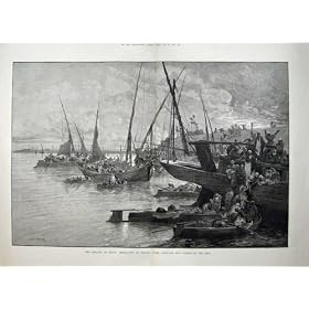 1883 Cholera Egypt Boulak Cairo Barges Boats River Nile