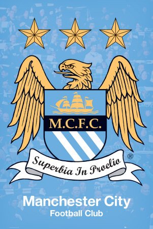 Manchester City Football Club Poster Print, 24x36 College Poster Print, 24x36