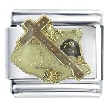 Cross & Lamb Religious Italian Charms Bracelet Link