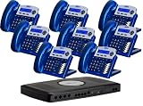 X16 Small Office Digital Phone System Bundle with 8 Phones Vivid Blue (XB-2022-28-VB)
