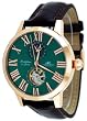 Adee Kaye #AK7100-MRG5 Men's Exponer Moon Phase Automatic Watch with Tourbillon Display