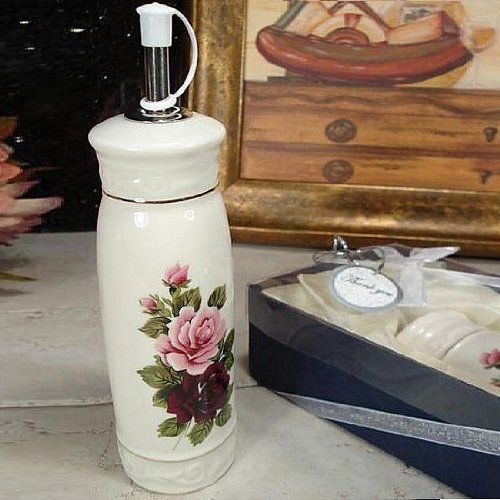 Ceramic Oil Bottle Flower Design