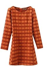 Short Long Sleeves Fall Winter Scoop Neck Wool Dots Print  Dress