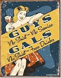 Schonber No Shirt Metal Tin Sign , 12x16