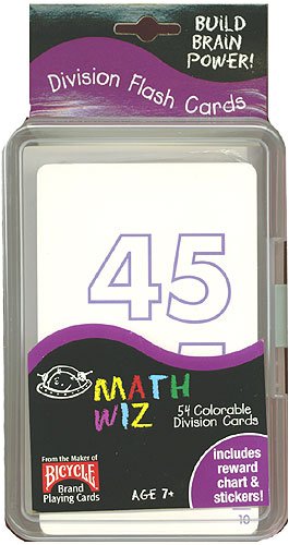 54 Colorable Division Flash Cards with Reward Chart and Stickers.