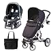 Peg Perego 2011 Skate Stroller Pram System with Car Seat and Fashionable Diaper Bag - Pois Black