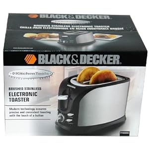 Black and Decker Brushed Stainless Steel Electronic Toaster (T1900BC) by 