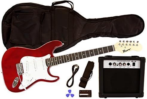 REVV RPM100 Electric Guitar Beginner Starter Package with Amp, Gig Bag, &amp; More - Transparent Red