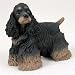 Cocker Spaniel, Black/Tan Original Dog Figurine (4in-5in)