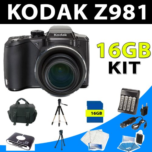 Kodak Easyshare Z981 Z-981 Digital Camera + 16gb Complete Accessory Kit