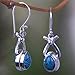 NOVICA Natural Turquoise and .925 Sterling Silver Dangle earrings, 'Temptations'