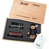Marklin Steiff Train Set in Wood Box Digital Equipped -- Provincial 0-6-0T, Provincial Gondola w/Load Teddy Bear Fireman