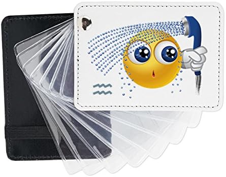 Truly Teague Leather Card Holder Wallet SmileyFace Zodiac Aquarius
