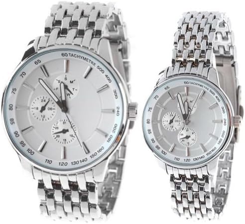 Orient Idea Ori-0280E 2 x Round Case Quartz Wrist Watch with Alloy Band for Couples Lovers