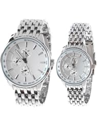 Orient Idea Ori-0280E 2 x Round Case Quartz Wrist Watch with Alloy Band for Couples Lovers