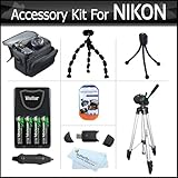 Accessory Kit For Nikon Coolpix L100 L110 L120 Digital Camera Includes USB  ....