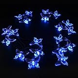 CrazyFire 20球4.8mソーラー LEDクリスマスイルミネーションライト (蝶, ブルー)