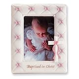 Resin-stone Girls Pink Baptism Photo Frame