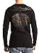 Ed Hardy Men's Long Sleeve Tiger With Rhinestone V-Neck Sweater - Black