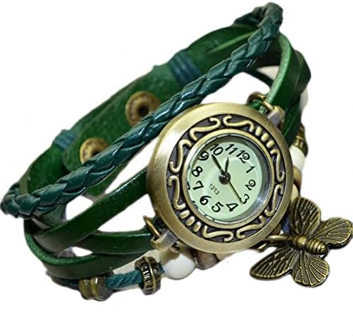 Misslo® Boho Chic Vintage Inspired Watch with Butterfly (Green)