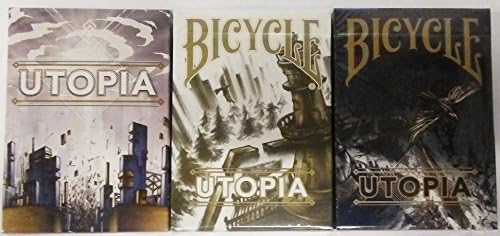 Utopia 3 pack White Gold, Black Gold, and Original Utopia Playing Card Decks by Card Experiment Made By USPCC