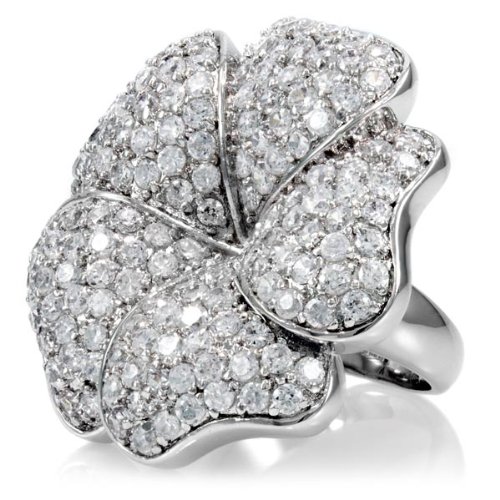 Lani's Pave Hibiscus Flower Ring