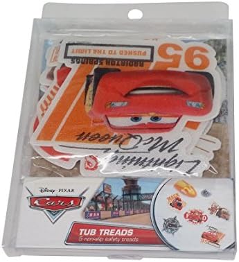 Tub Treads Non Stick Safety Stickers, Cars, 1-Pack (5 Tub Stickers)