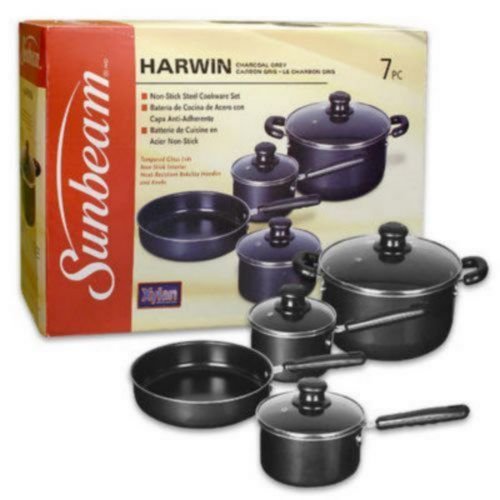 Sunbeam 62020.07 Harwin 7-Piece Cookware Set, Charcoal Grey