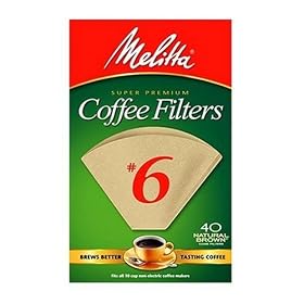 Click here to buy Melitta Cone Coffee Filters, Natural Brown, No. 6, 40-count by Melitta.